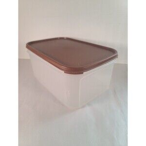 Vintage Modular Mate Rectangle Container #1609-4 & Brown Lid 18 Cups